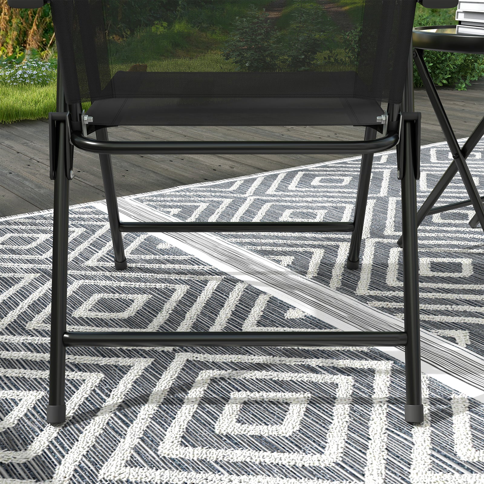 3-piece Bistro Set, Mesh Chairs, Black