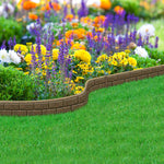Recycled Rubber Brick Effect Garden Edging Border 1.2m | Set of 20 | Brown