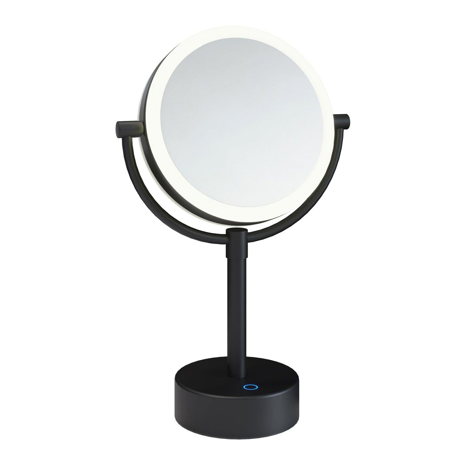 Magnifying Mirror X1/x5 Swivel Led Light Matt Black Architect Collection