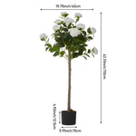 110cm H Artificial Camellia Tree Potted Plant Home Decoration | White