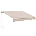 4x2.5m Retractable Manual Awning, Crank Handle | Beige