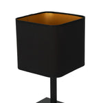Napoli Table Lamp Matt Black And Gold Hand Made High Quality Metal And Fabric Construction