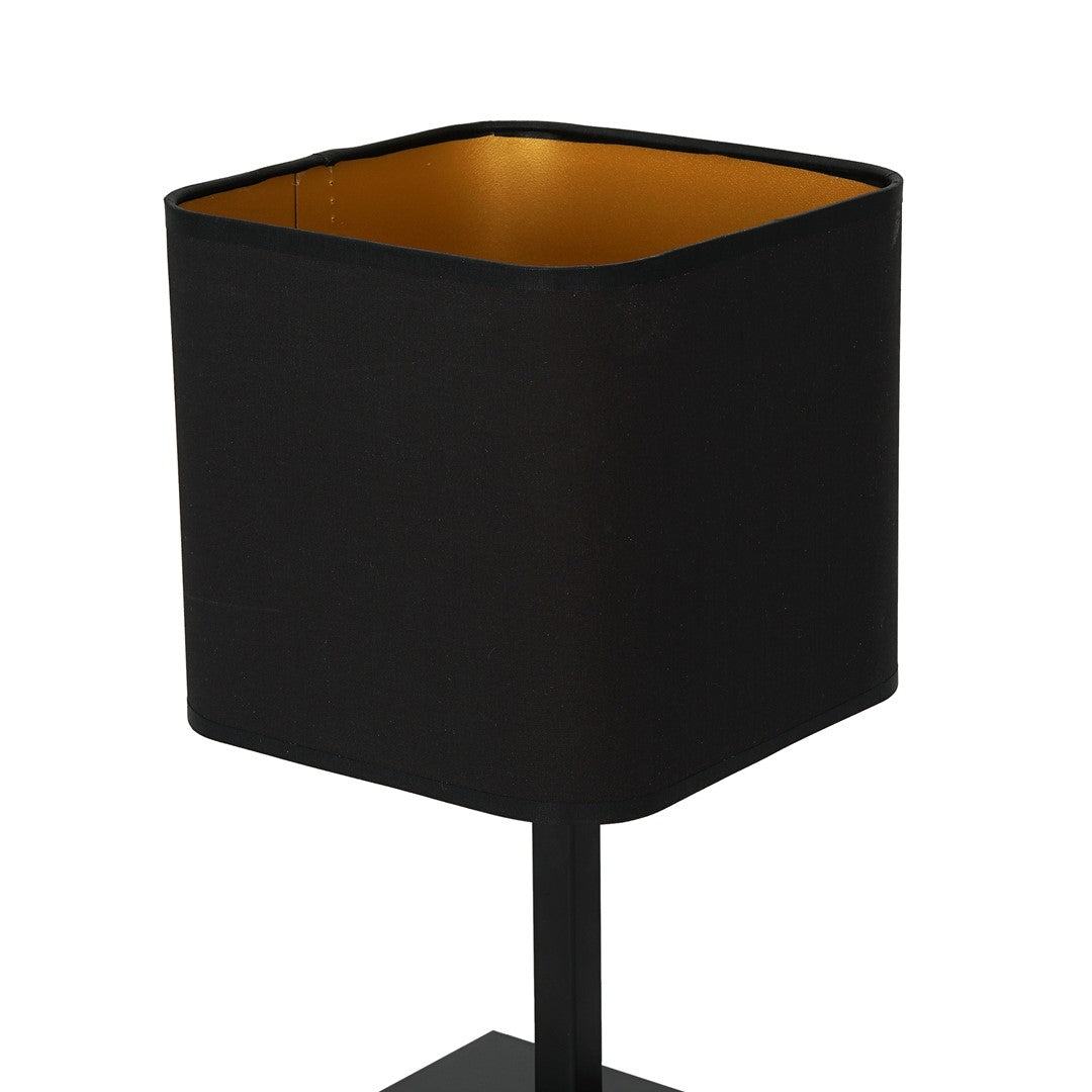 Napoli Table Lamp Matt Black And Gold Hand Made High Quality Metal And Fabric Construction