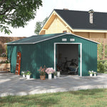 Garden Shed Storage Unit With Locking Door Floor Foundation | Large | Forest Green