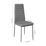 Set Of 2 Pu Leather Upholstered Dining Chairs | Grey