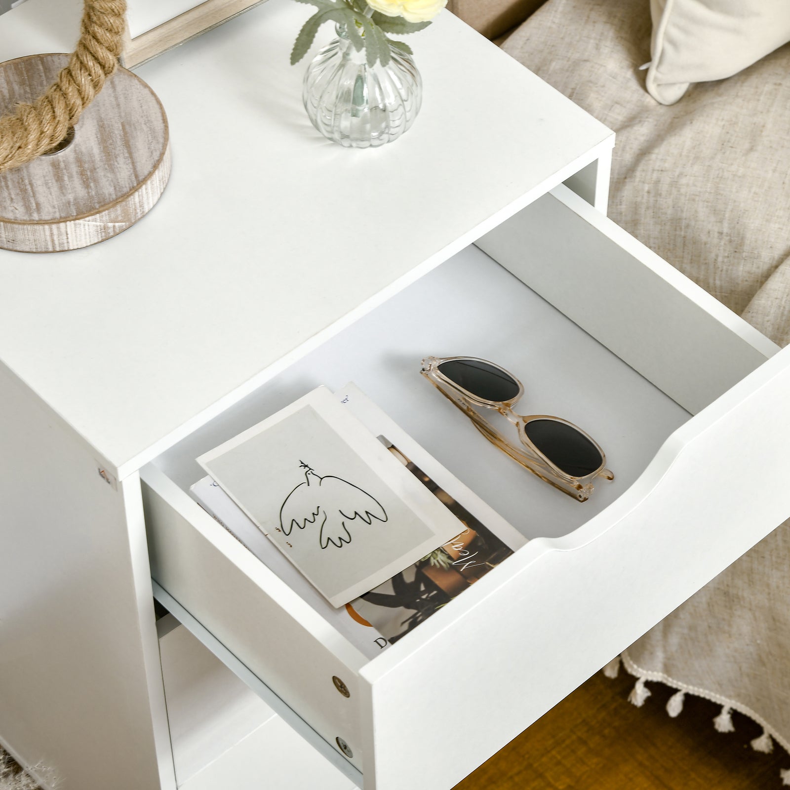Chest Of Drawers, 3 Drawer Unit Storage Chest Bedroom | One Size | Cream