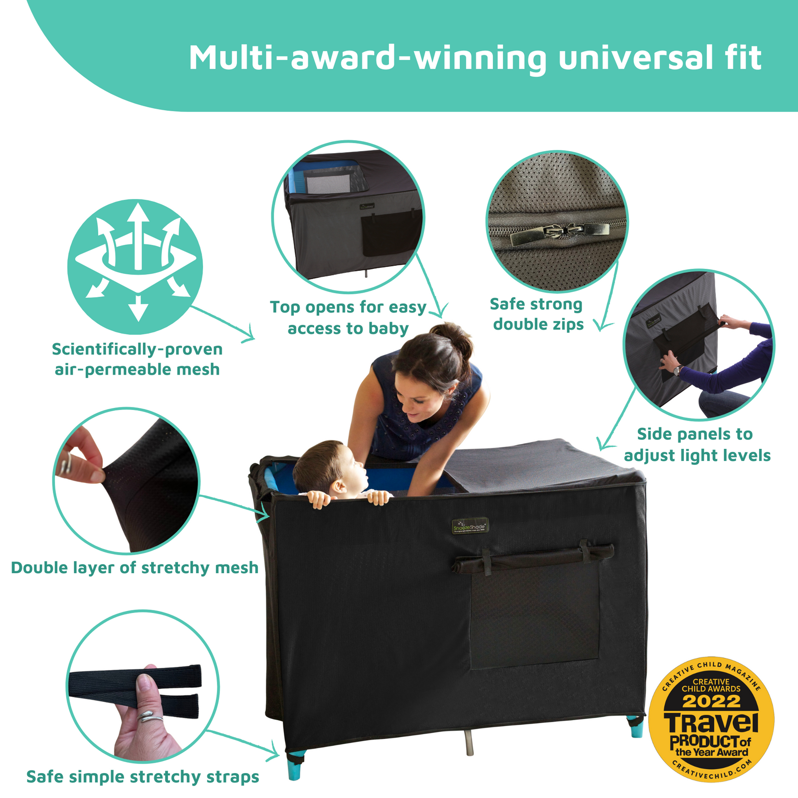 Travel Cot Portable Shade And Sleep Solution