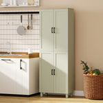 HOMCOM Modern Kitchen Cupboard Storage Cabinet With 6 Shelves, Green