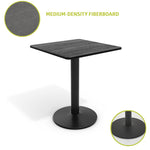60*60*72cm Square Cafe Table With Metal Base | 60cm x 60cm | Black