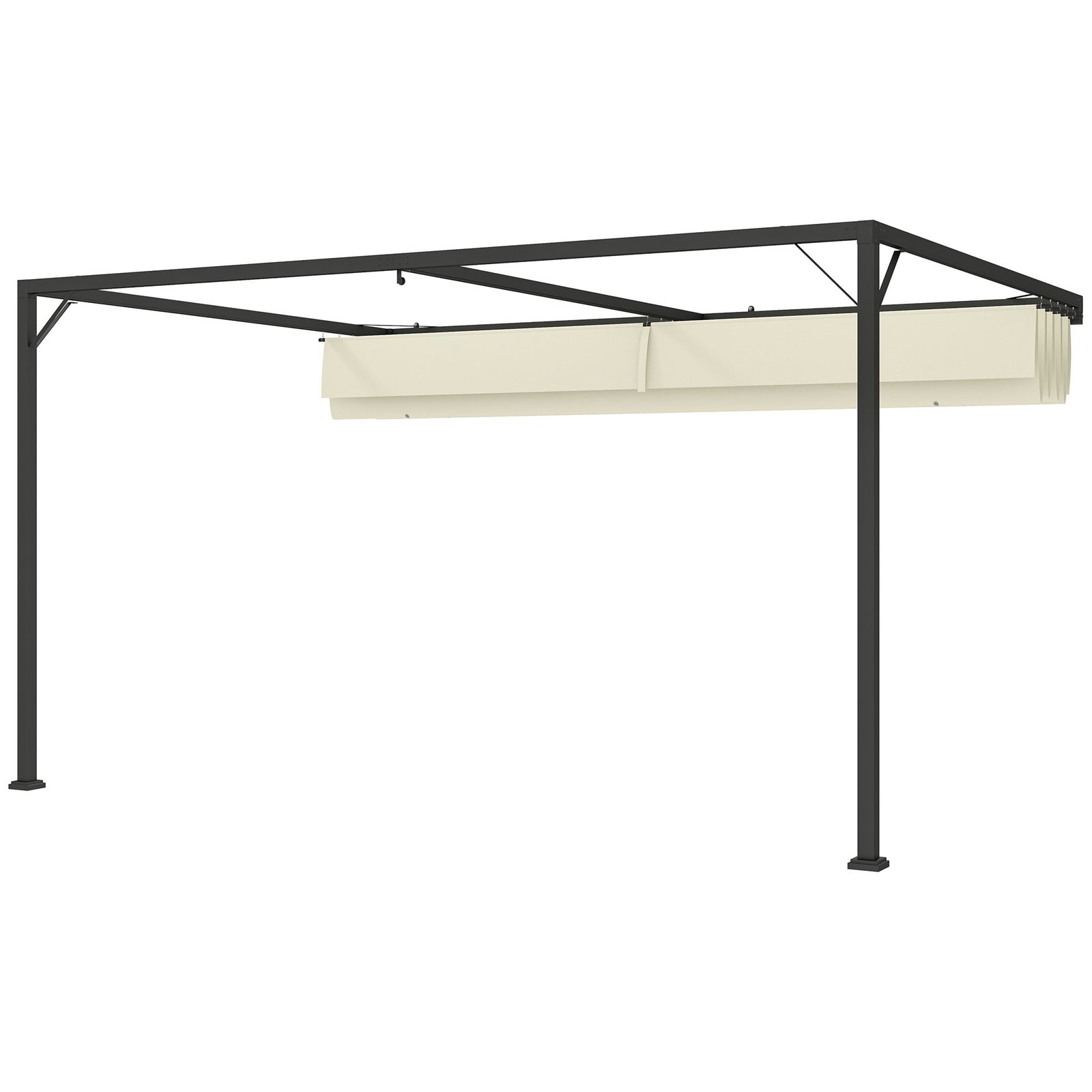 4 X 3(m) Outdoor Pergola Retractable Canopy Wall Mounted