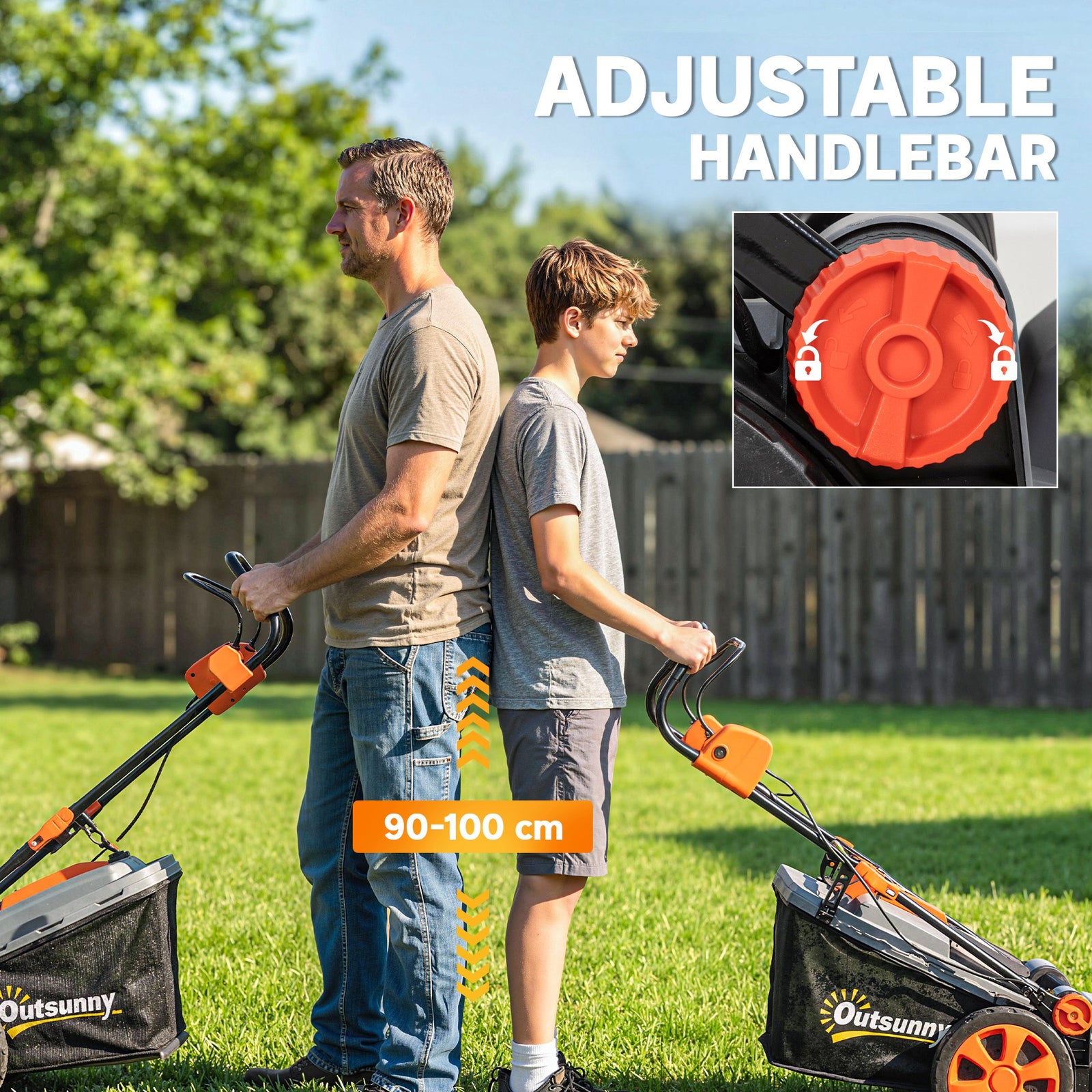 Outsunny 18v Cordless Lawnmower With 2 X 4ah Batteries And Charger