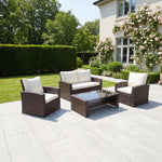 Pallini 4 Piece Rattan Patio Set | Brown