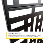 Metal Outdoor Privacy Screen 90cm X 180cm - Maze | 180cm x 90cm | Black