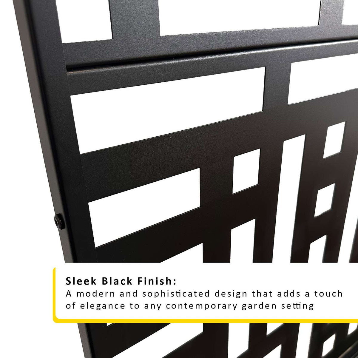 Metal Outdoor Privacy Screen 90cm X 180cm - Maze | 180cm x 90cm | Black