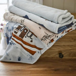 Coastal Fishing Village Fleece Throw | 150cm x 200cm | Multi