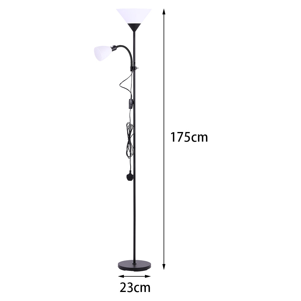 Modern 2 Head Standing Floor Lamp For Living Room | Black