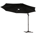 3m Led Cantilever Parasol W/ Base Solar Lights