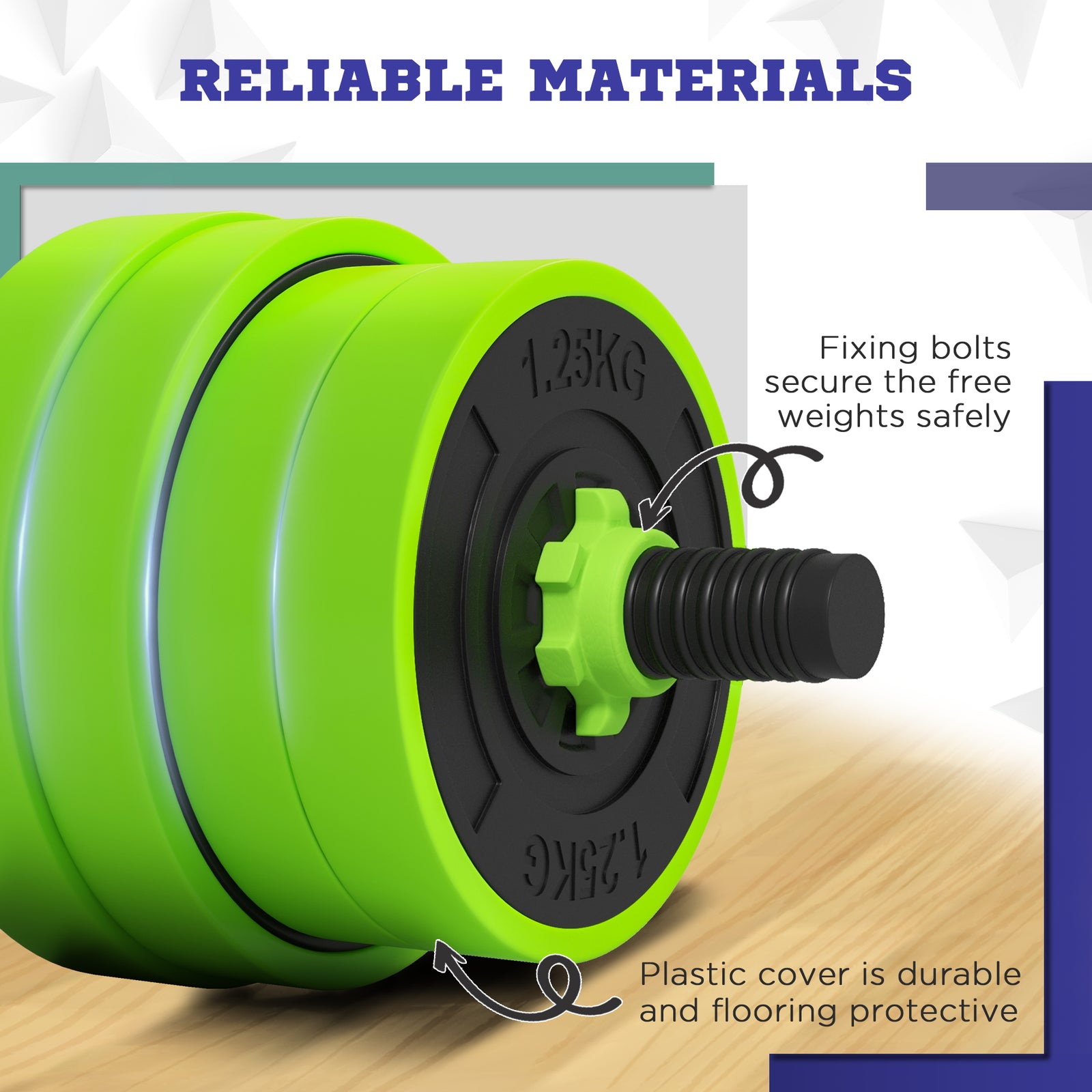 4-in-1 Weight Dumbbells Set Barbell | 30kg | Green