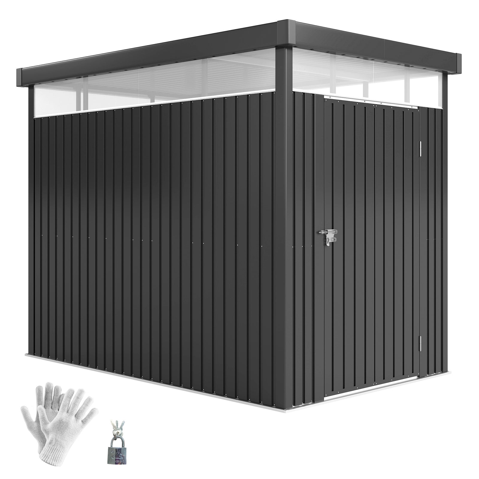5.3x8.5ft Galvanised Steel Garden Shed