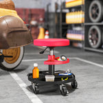 Rolling Mechanic Stool, 135kg Capacity Workshop Stool | Red