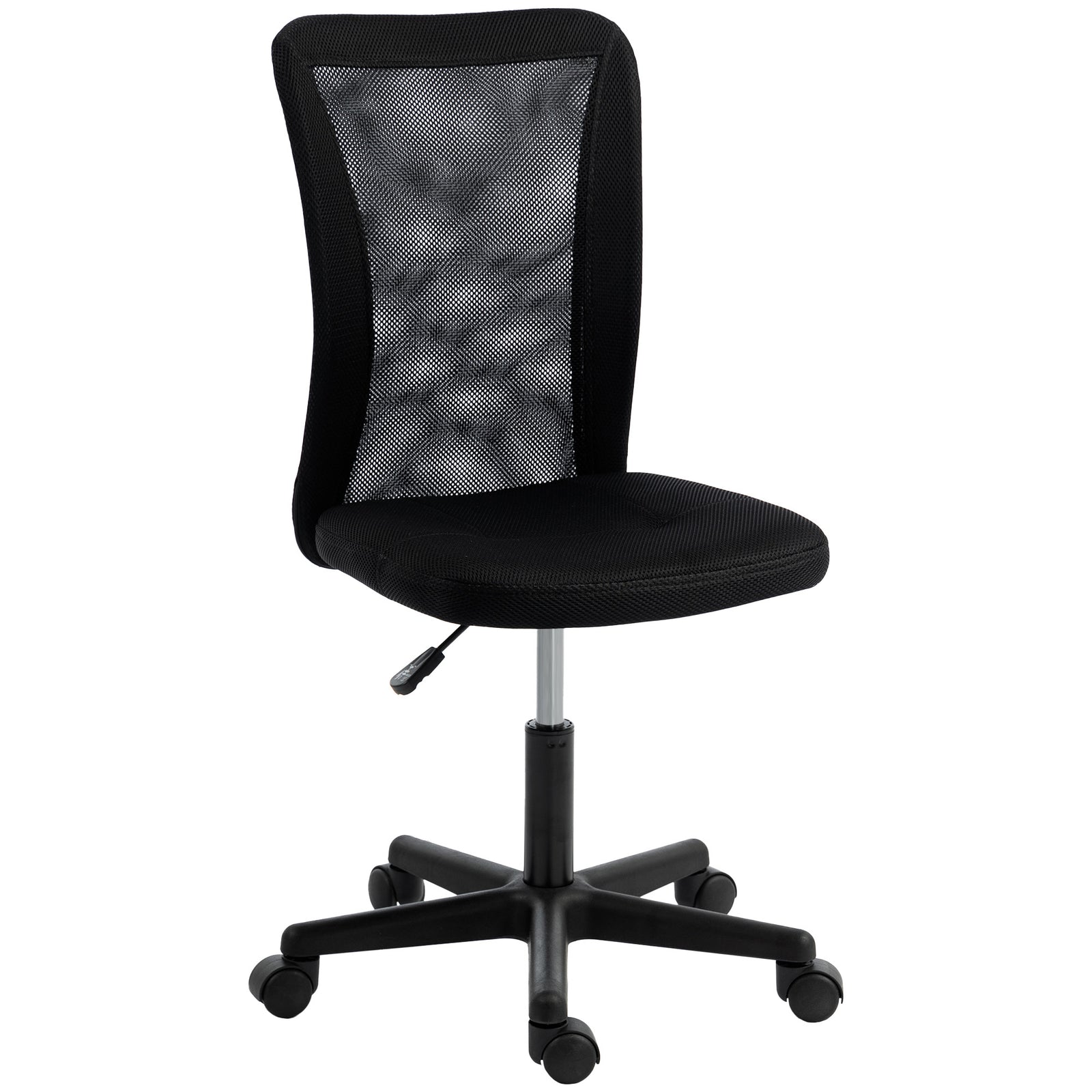 Armless Office Chair, Swivel Desk Chair W/ Adjustable Height | Black