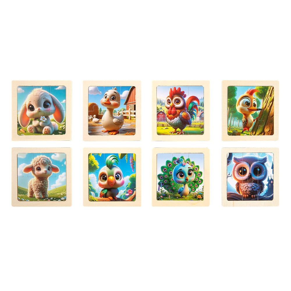Wooden Toddler Animals Cognitive Jigsaw Puzzle Set