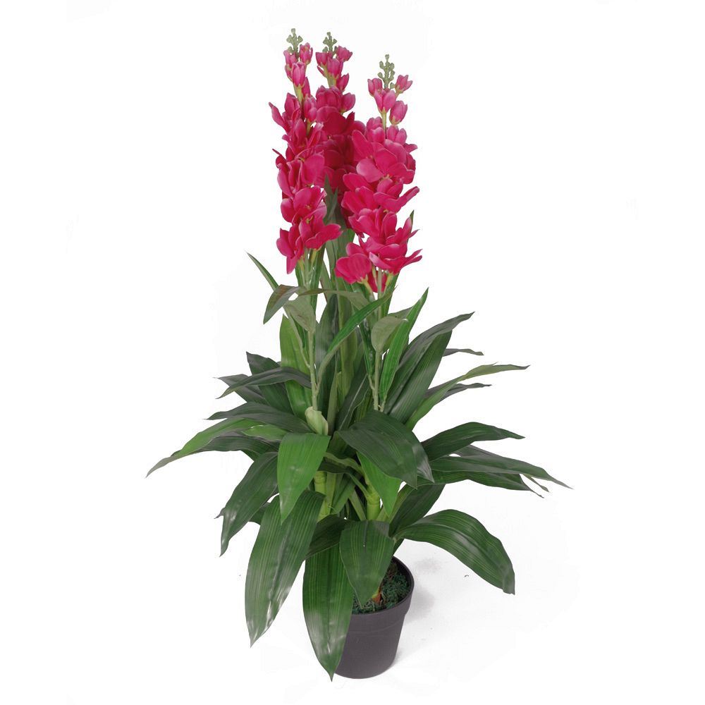 100cm Artificial Cymbidium Orchid Plant Extra Large Dark Pink Flowers