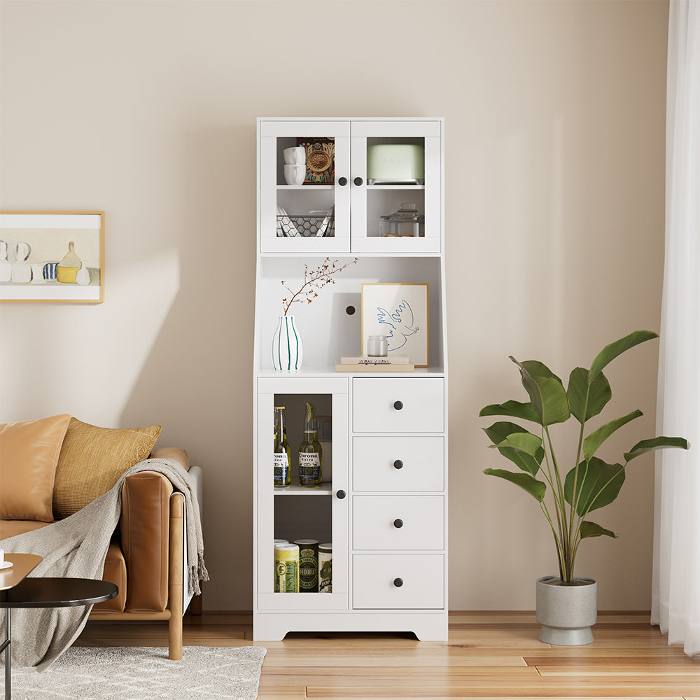 Kitchen Pantry Storage Cabinet Sideboard | Black