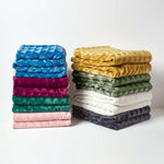 Geometric Triangle Velvet Throw | 200cm x 230cm | Sage Green