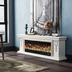 Tv Stand Electric Fireplace With 7 Led Flame Colors, Remote & Wifi Control, 750w/1500w Heater For Rooms Up To 25㎡（with Gold Outline）