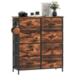 Fabric Chest Of Drawers, 8 Drawer Dresser For Bedroom | Brown