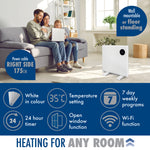 Wifi Smart Electric Radiator Panel Heater White Wall Mounted Or Floor Standing Bathroom Safe Timer And Thermostat | 600w | White