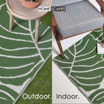 Luxury Outdoor Rug Waterproof Reversible For Garden Patio 100% Recycled, Green Ada Botanical | 180cm x 270cm | Green