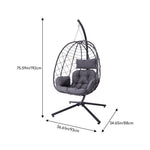 Egg-shaped Hanging Chair With Soft Cushion & Headrest | One Size | Black