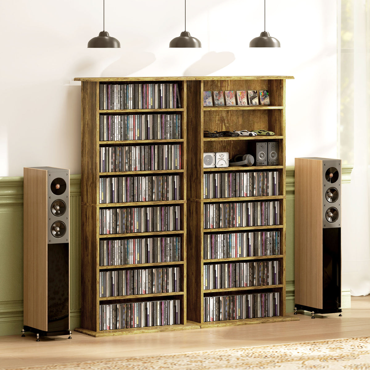 HOMCOM Cd Storage Unit Dvd Tower Blu-ray Storage Shelf For Living Room