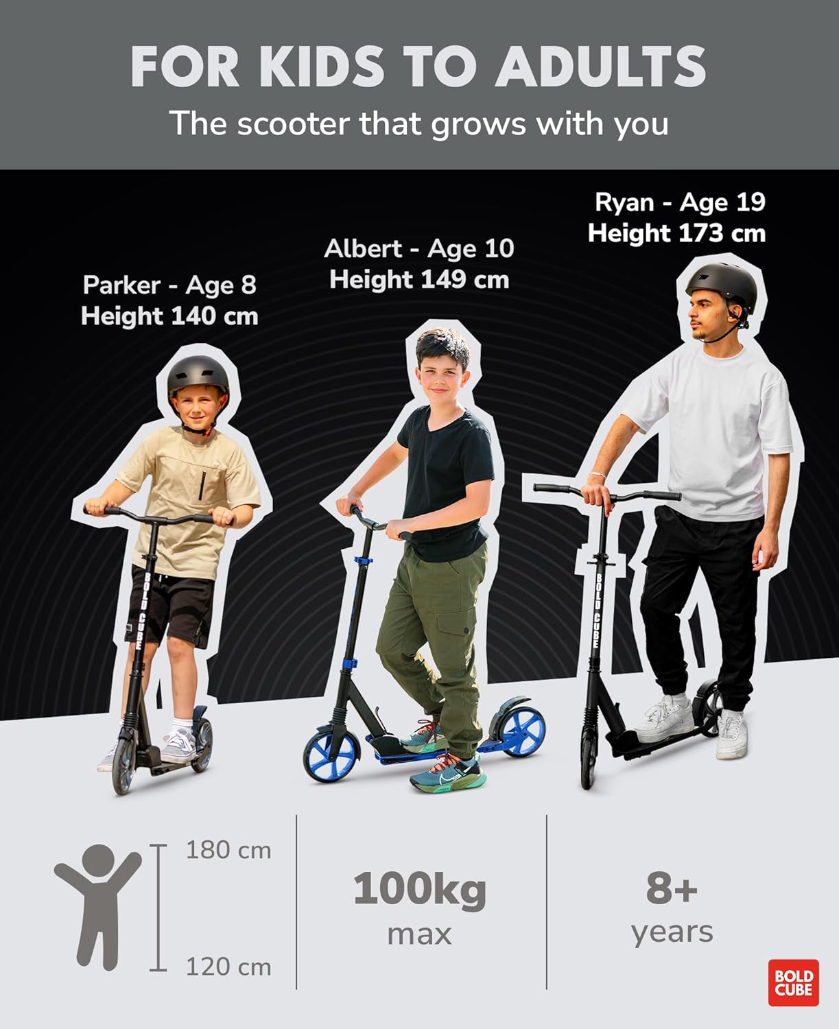 Big 2 Wheel Scooter | Charcoal