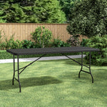 Outdoor Rattan Plastic Folding Table Black/brown | One Size | Black