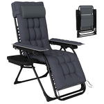 Zero Gravity Chair Sun Lounger With Cup Holder, Cushion | Dark Grey