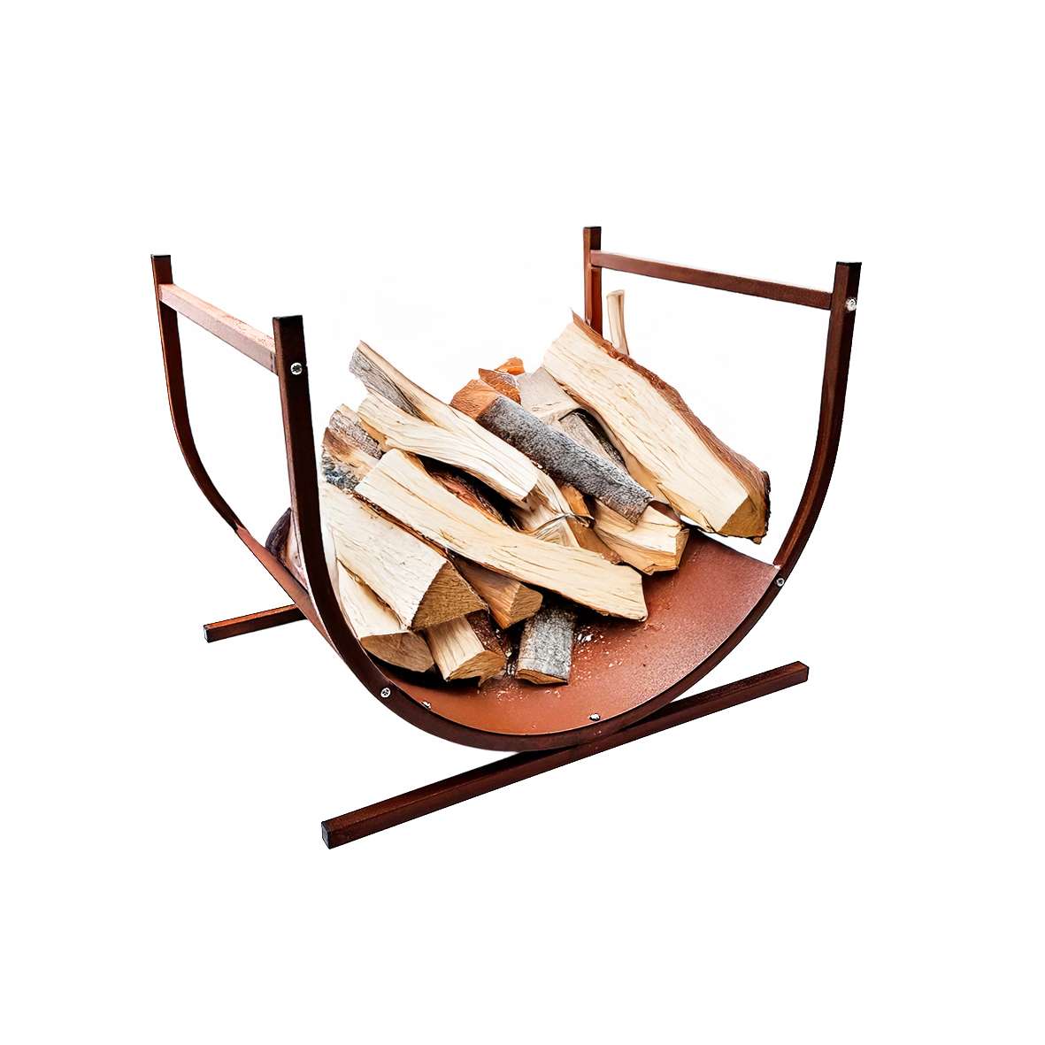 Pre-rusted Metal Firewood Rack