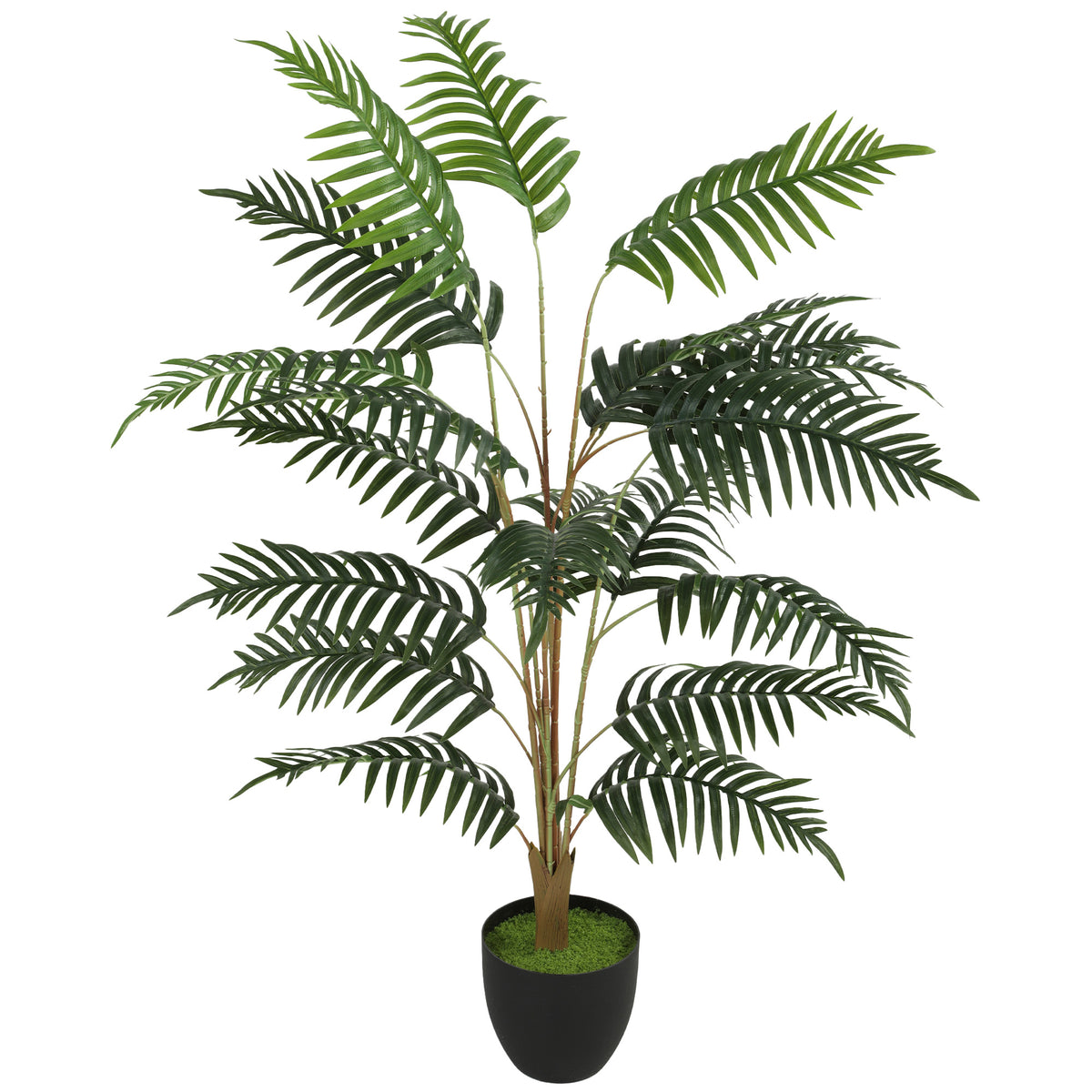 HOMCOM 120cm Tall Artificial Fern Topiary Tree In Cement Pot, Green