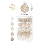Set Of 30 Christmas Baubles Christmas Tree Decoration Ornaments | Champagne