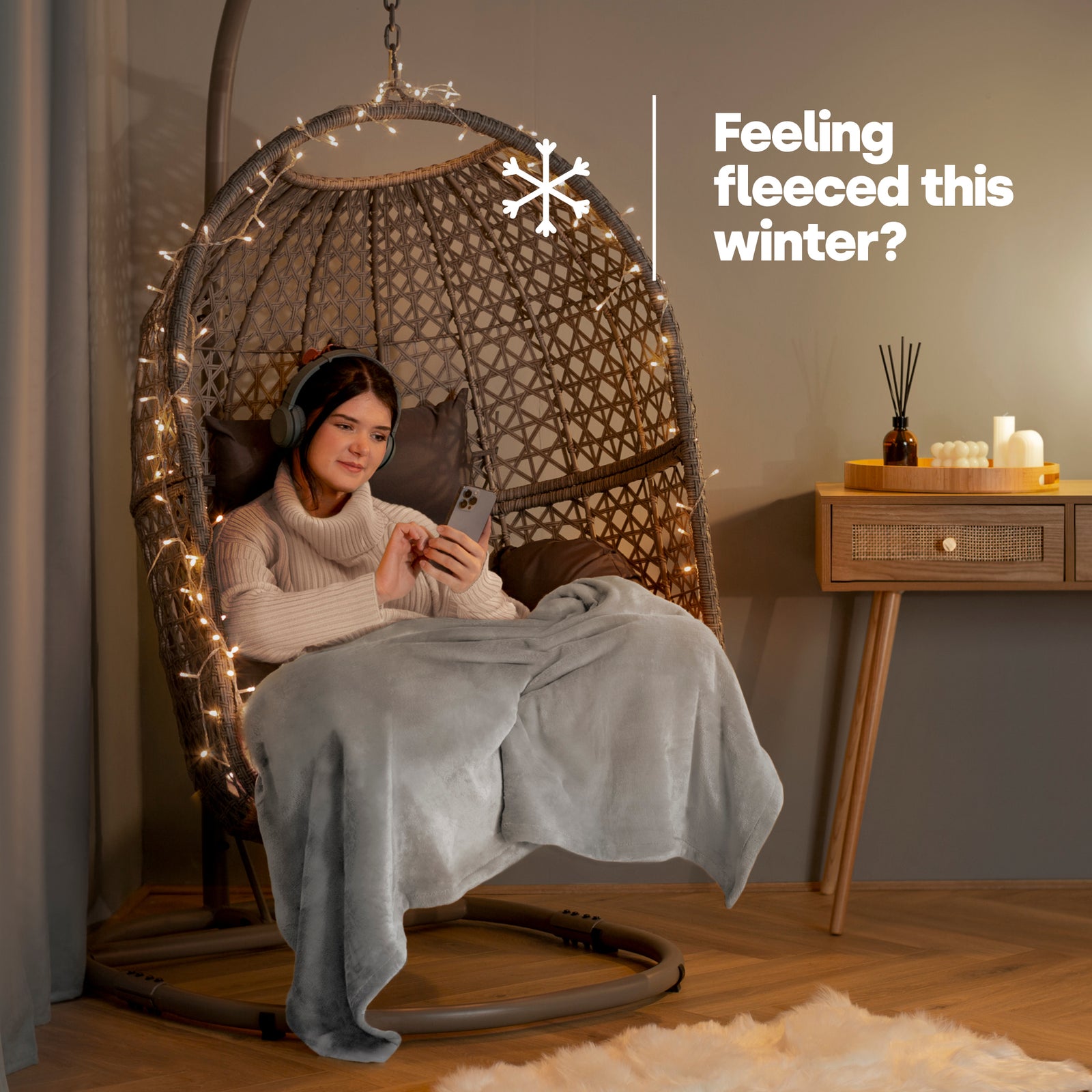 King Fleece Blanket - Misty Grey