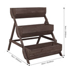 3-tier Wooden Planter Box With Drainage Holes | Brown