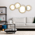 Metal Wall Art Decorative Mirror Modern Wall Sculpture | One Size | Gold
