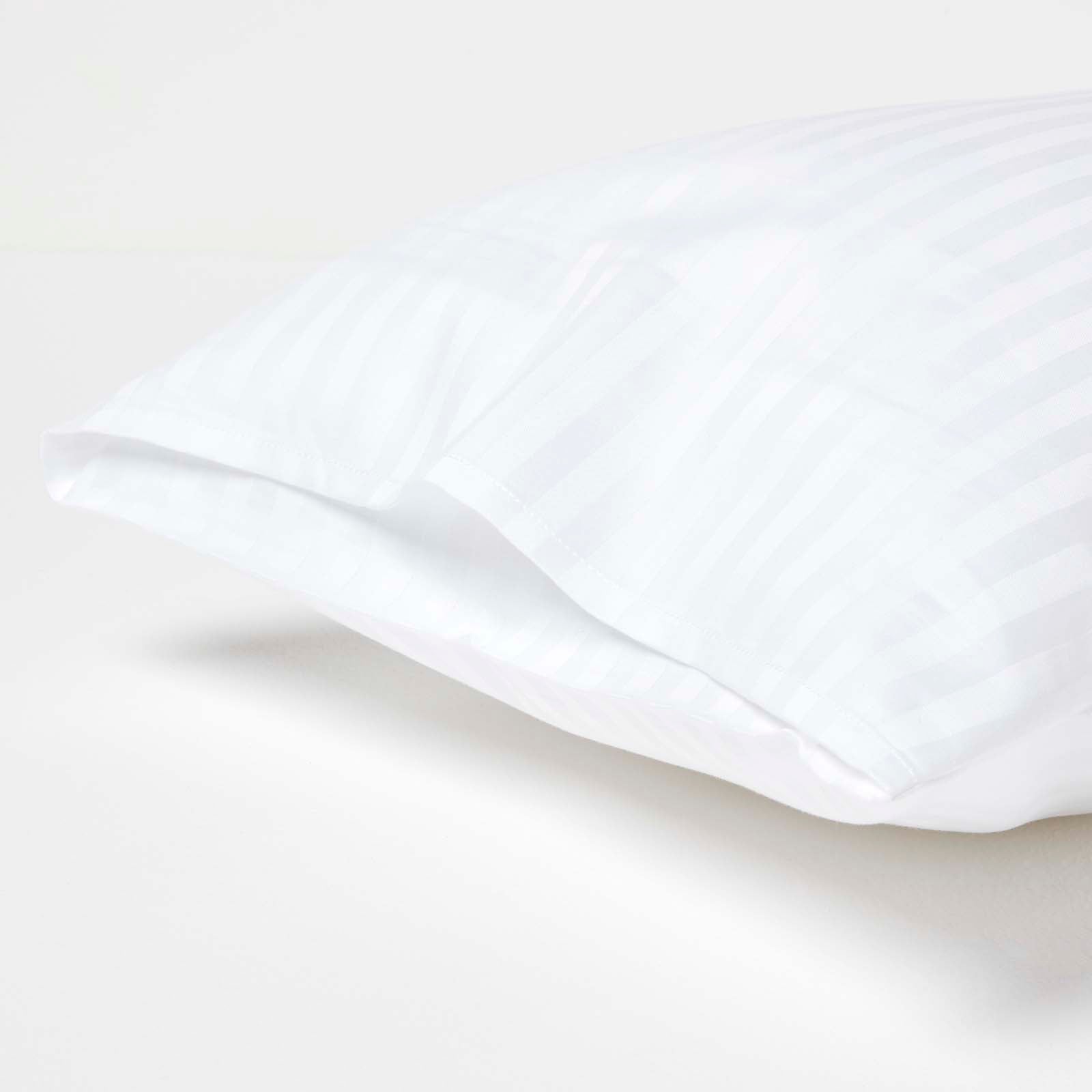 Cotton Stripe Kids Pillowcases 330 Thread Count, 2 Pack | 40 x 60cm | White