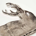 HOMESCAPES Silver Reindeer Decorative Tray & Bowl