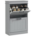HOMCOM Slim Shoe Storage Cabinet With 2 Flip Drawers For Entryway