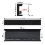 60 Inch 3-sided Electric Fireplace Recessed & Freestanding Heater With Adjustable Flame, Remote Control, Timer & 12 Flame Colors