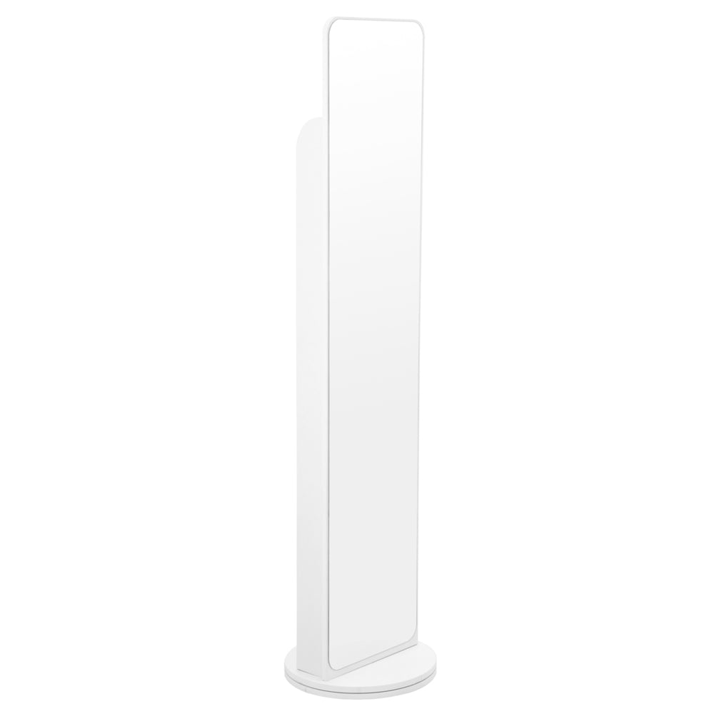 Rotating Full-length Mirror With Magazine Rack,standing Square Mirror | White