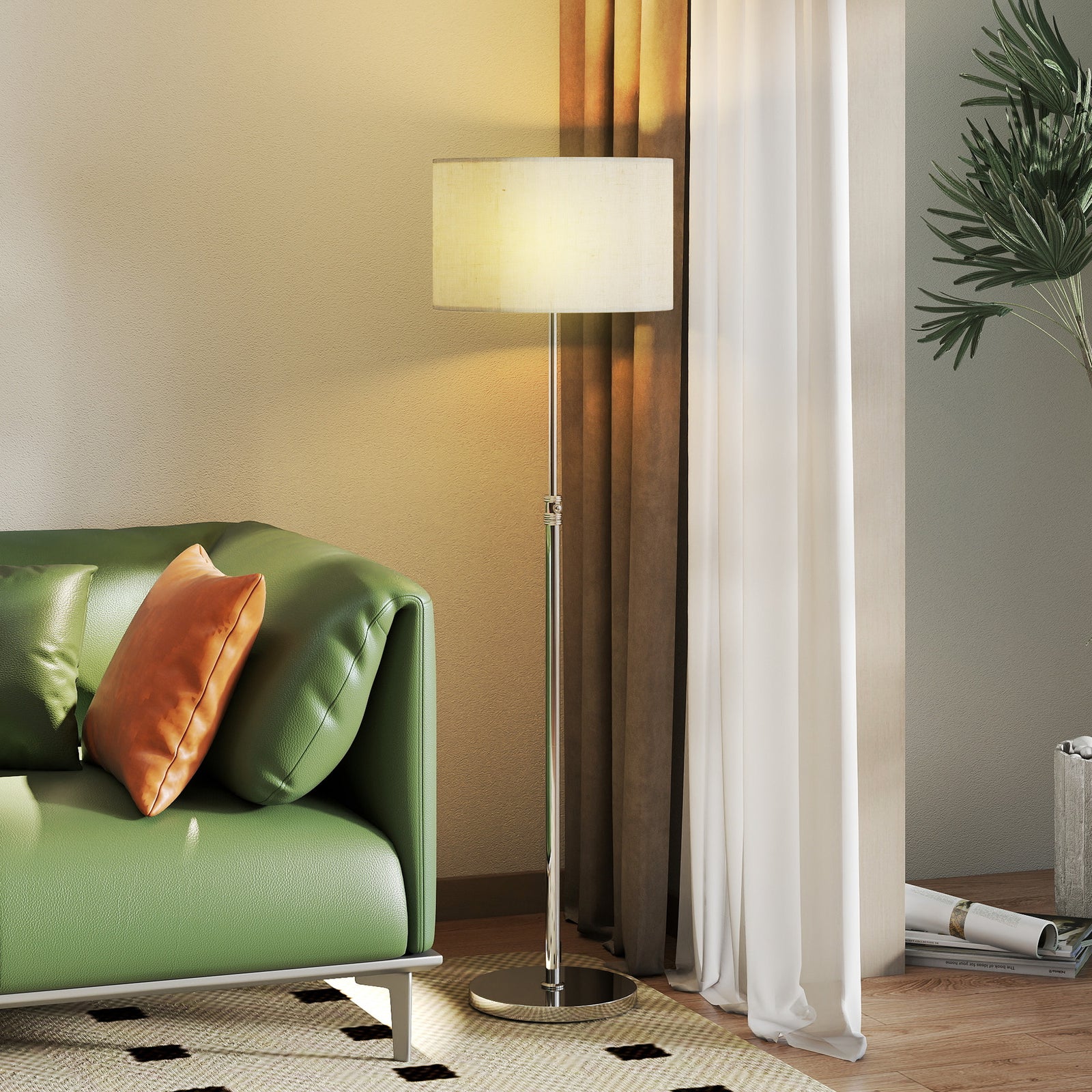 Modern Dimmable Standing Lamp With Adjustable Colour Temperatures | Silver